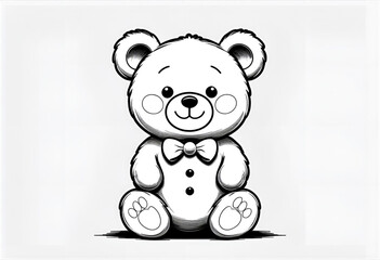 Naklejka premium Cute teddy bear silhouette illustration