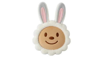 Isolated Bunny Face Plush Toy