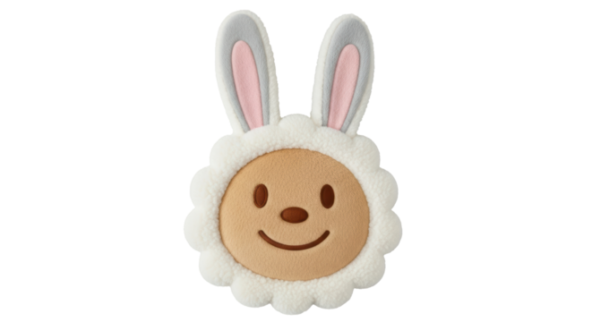 Isolated Bunny Face Plush Toy