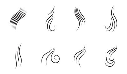 Vapour icon. Hot smoke. Aroma smell. Odour. Air stream.