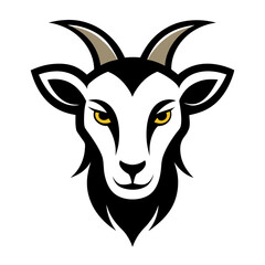 Stylish Design Goat Head Vector Style on White