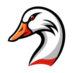 Stylish Design Goose Head Vector Style on White