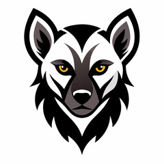 Stylish Design Hyena Head Vector Style on White