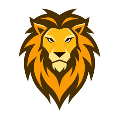 Stylish Design Lion Head Vector Style on White