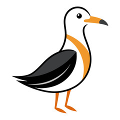 Stylish Design Seagull Vector Style on White