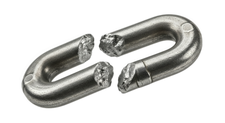 Broken Metal Chain Link Closeup