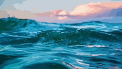 Fototapeta premium Wavy ocean