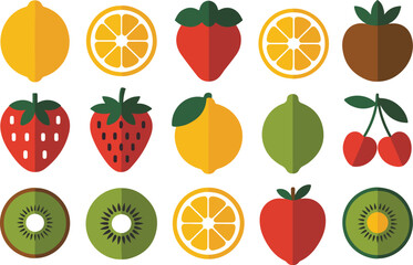 Flat design fruits in simple and modern style