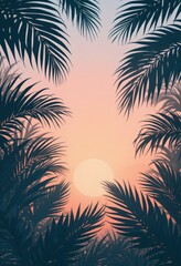 Obraz premium Palm Tree Silhouette Backround