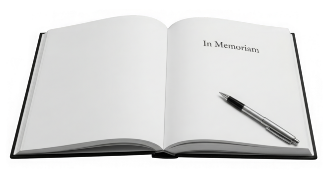 Open Book Pen In Memoriam Blank