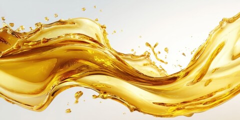 The captivating flow of golden liquid creating a mesmerizing splash effect.