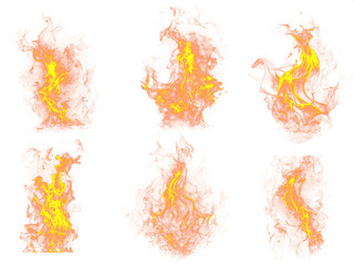 Dynamic fiery flames burst with vibrant orange and yellow energy, perfect for powerful visual effects and dramatic designs