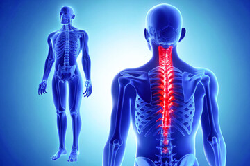 Neck Pain Anatomy – 3D Cervical Spine Medical Illustration