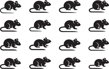 Repeating pattern of stylized black mouse icons