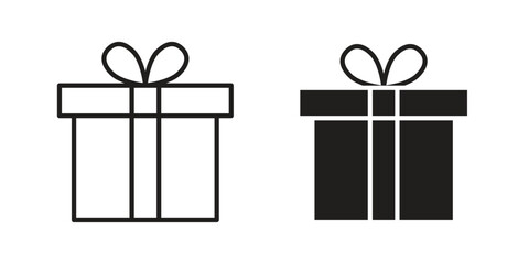 Present gift box icon vector design element logo template