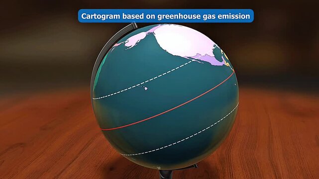Cartogram based on greenhouse gas emission.