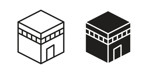 Kaaba icon vector design element logo template