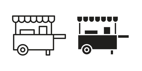 Food cart icon vector design element logo template © Pop