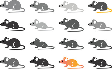 Stylized mice vector illustration isolated on white