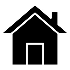 Home Glyph Black Silhouette Icon Design Vector - Simple house indicating home, homepage, or residential location