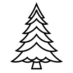 Christmas Tree Line Art Icon
