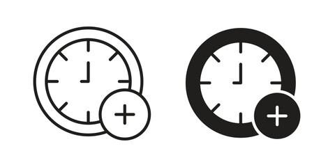 Extra hours icon vector design element logo template