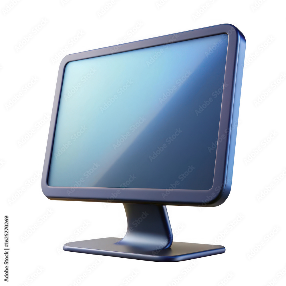 Fototapete modern computer monitor display screen with a sleek stand isolated on transparent background