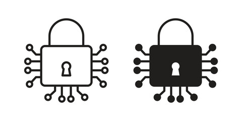 Obraz premium Cyber security icon vector design element logo template