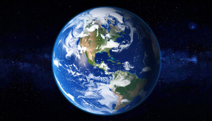 Obraz premium Planet Earth close-up against the backdrop of endless space