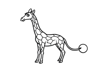Cute cartoon giraffe with geometric pattern on white background