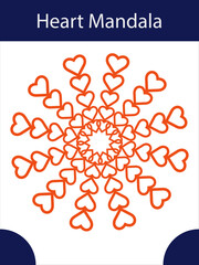 Concentric Heart Mandala with Spiraling Symmetry and Radiating Layers