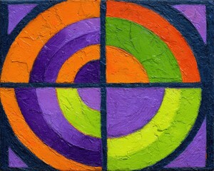Abstract Geometric Art With Vibrant Circles