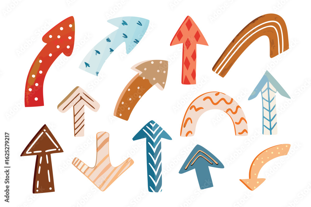 Aufkleber arrows of direction and design: an assortment of stylized arrows, each showcasing unique patterns an