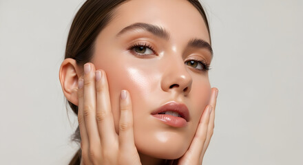 Radiant Skincare Glow Perfect Skin Beauty Model Face Close Up Portrait