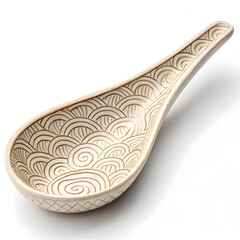 A ceramic spoon rest designed to hold cooking utensils, keeping countertops clean,