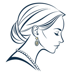 Elegant Woman Silhouette with Jewelry

