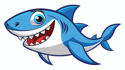 Vector clipart of a shark, showcasing its sleek body and sharp fins in a simple, stylized design..eps