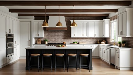 Interior of Modern Kitchen with Streamlined Design