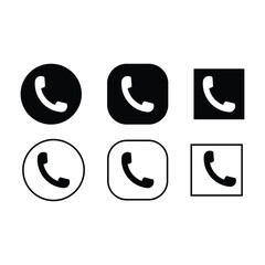 Call icon ,call icon set, phone icon ,Call icon drawing in continuous one line minimalist style with isolated outline illustration
