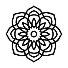 Simple geometric mandala flower design