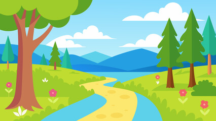 landscape with mountains