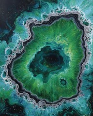 Intricate Green Gemstone Pattern