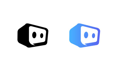 Modern AI chatbot icon vector set	
