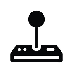 Retro gaming joystick icon silhouette for arcade entertainment