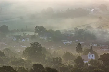 Fotobehang Grijs Morning landscape in Transylvania, Romania  © Gerhard