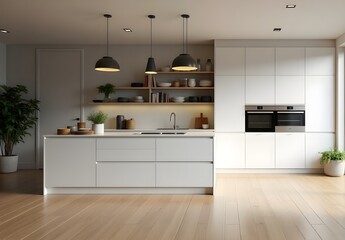 Bright and Airy Interior of Modern Kitchen Space