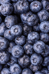 Fresh juicy blueberries, healthy vegan food with vitamins and minerals. Blueberries berry