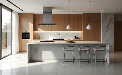 Interior of Modern Kitchen with Contemporary Style