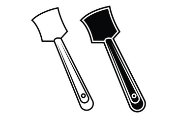 Spoon art silhouette vector out line art on white background