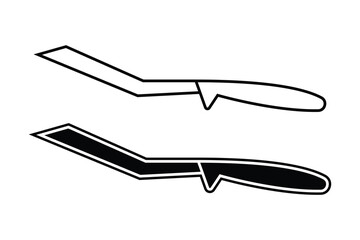 Spoon art silhouette vector out line art on white background